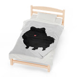 Black Pomeranian Velveteen Plush Blanket, 3 Sizes, Polyester, FREE Shipping, Made in USA!!