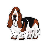 Basset Hound Kiss-Cut Stickers, 4 Sizes, White or Transparent, FREE Shipping, Made in USA!!