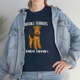 Airedale Terrier Unisex Heavy Cotton Tee, S - 5XL, 14 Colors, Light Fabric, FREE Shipping, Made in USA!!