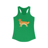 Golden Retriever Women's Ideal Racerback Tank, S - 2XL, Slim Fit, Soft Cotton/Polyester, Extra Light Fabric, FREE Shipping, Made in USA!!