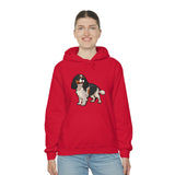 Tricolor Cavalier King Charles Spaniel Unisex Heavy Blend Hooded Sweatshirt, S - 5XL, 12 Colors, FREE Shipping, Made in Usa!!