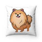 Pomeranian Spun Polyester Square Pillow, Made in USA