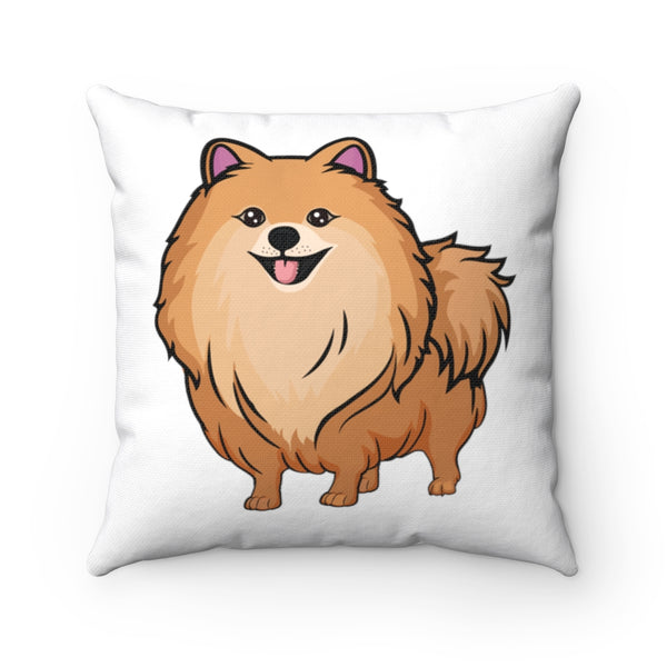 Pomeranian Spun Polyester Square Pillow, Made in USA