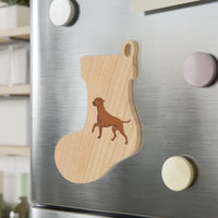 Rhodesian Ridgeback Wooden Ornaments, 6 Shapes, Solid Wood, Magnetic Back, Comes with Red Ribbon, FREE Shipping, Made in USA!!