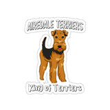 Airedale Terrier Die-Cut Stickers, Water Resistant Vinyl, 5 Sizes, Matte Finish, Indoory/Outdoor, FREE Shipping, Made in USA!!