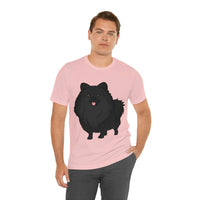 Black Pomeranian Unisex Jersey Short Sleeve Tee, S - 3XL, 16 Colors, Cotton, Light Fabric, FREE Shipping, Made in USA!!