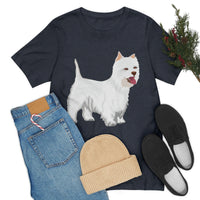 West Highland White Terrier Unisex Jersey Short Sleeve Tee, S - 3XL, Cotton, Light Fabric, FREE Shipping, Made in USA!!