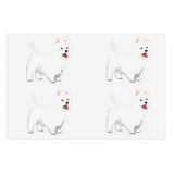 West Highland White Terrier Sticker Sheets, Water Resistant Vinyl, Indoor, One Sheet Per Listing, FREE Shipping, Made in USA!!