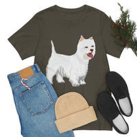 West Highland White Terrier Unisex Jersey Short Sleeve Tee, S - 3XL, Cotton, Light Fabric, FREE Shipping, Made in USA!!