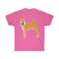 Shiba Inu Unisex Ultra Cotton Tee, S - 5XL, 12 Colors, Medium Fabric, FREE Shipping, Made in USA!!