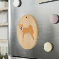 Shiba Inu Wooden Ornaments, 6 Shapes, Solid Wood, Magnetic Back, Comes with Red Ribbon, FREE Shipping, Made in USA!!