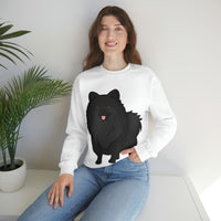 Black Pomeranian Unisex Heavy Blend™ Crewneck Sweatshirt, S - 3XL; 4 Colors; Cotton/Polyester; Medium Heavy Fabric; FREE Shipping; Made in USA!!