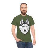 Siberian Husky Unisex Heavy Cotton Tee, S - 5XL, 12 Colors, Light Fabric, FREE Shipping, Made in USA!!