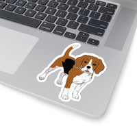 Beagle Kiss-Cut Stickers, Indoor/Outdoor Use, 4 Sizes, White or Transparent, FREE Shipping, Made in USA!!