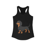 Dachshund  Women's Ideal Racerback Tank, XS - 2XL, 8 Colors, Soft Cotton/Polyester, Extra Light Fabric, FREE Shipping, Made in USA!!