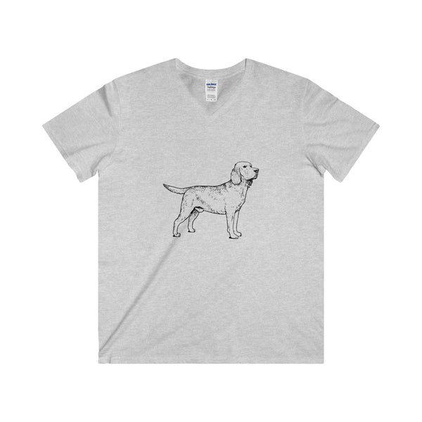 Labrador Retriever V-Neck T-Shirt, Men's Fitted V-Neck Short Sleeve Tee