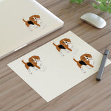 Beagle Sticker Sheets, 2 Image Sizes, 3 Image Surfaces, Water Resistant Vinyl, FREE Shipping, Made in USA!!