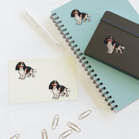 Tricolor Cavalier King Charles Spaniel Sticker Sheets, Water Resistant Vinyl, FREE Shipping, Made in USA!!