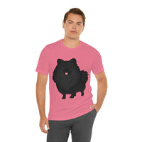 Black Pomeranian Unisex Jersey Short Sleeve Tee, S - 3XL, 16 Colors, Cotton, Light Fabric, FREE Shipping, Made in USA!!