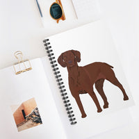 Vizsla Spiral Notebook - Ruled Line, 118 Ruled Line Single Pages, Made in the USA!!