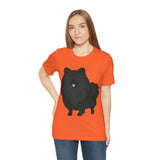 Black Pomeranian Unisex Jersey Short Sleeve Tee, S - 3XL, 16 Colors, Cotton, Light Fabric, FREE Shipping, Made in USA!!