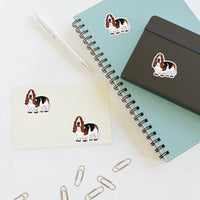 Basset Hound Sticker Sheets, Water Resistant, On Sheet Per Listing, Indoor/Short Term Outdoor Use, FREE Shipping, Made in USA!!