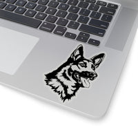 German Shepherd Kiss-Cut Stickers, 4 Sizes, Indoor/Outdoor Use, White or Transparent, FREE Shipping, Made in USA!!