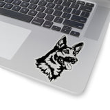 German Shepherd Kiss-Cut Stickers, 4 Sizes, Indoor/Outdoor Use, White or Transparent, FREE Shipping, Made in USA!!