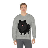 Black Pomeranian Unisex Heavy Blend™ Crewneck Sweatshirt, S - 3XL; 4 Colors; Cotton/Polyester; Medium Heavy Fabric; FREE Shipping; Made in USA!!