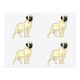 Mastiff Sticker Sheets, Matte Finish, One Sheet Per Order, Waterproof, Indoor and Outdoor, 2 Sizes, Made in the USA!!