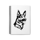 German Shepherd Spiral Notebook - Ruled Line, 120 Pages, FREE Shipping, Made in USA!!