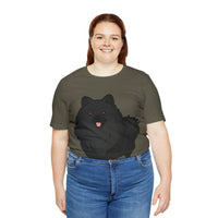 Black Pomeranian Unisex Jersey Short Sleeve Tee, S - 3XL, 16 Colors, Cotton, Light Fabric, FREE Shipping, Made in USA!!