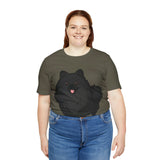 Black Pomeranian Unisex Jersey Short Sleeve Tee, S - 3XL, 16 Colors, Cotton, Light Fabric, FREE Shipping, Made in USA!!