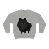 Black Pomeranian Unisex Heavy Blend™ Crewneck Sweatshirt, S - 3XL; 4 Colors; Cotton/Polyester; Medium Heavy Fabric; FREE Shipping; Made in USA!!