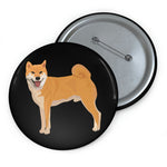 Shiba Inu Custom Pin Buttons, 3 Sizes, Safety Pin Back, FREE Shipping, Made in USA!!