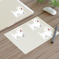 West Highland White Terrier Sticker Sheets, Water Resistant Vinyl, Indoor, One Sheet Per Listing, FREE Shipping, Made in USA!!