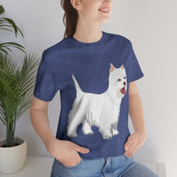 West Highland White Terrier Unisex Jersey Short Sleeve Tee, S - 3XL, Cotton, Light Fabric, FREE Shipping, Made in USA!!