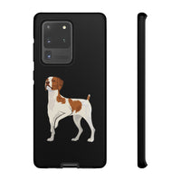 Brittany Dog Tough Cell Phone Cases, Dual Layer Case, Impact Resistant Outer Shell, Clear, Open Ports, Samsung & iPhone, Made in the USA!!