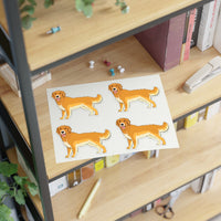 Golden Retriever Sticker Sheets, 2 Image Sizes, 3 Image Surfaces, Water Resistant Vinyl, FREE Shipping, Made in USA!!