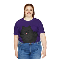 Black Pomeranian Unisex Jersey Short Sleeve Tee, S - 3XL, 16 Colors, Cotton, Light Fabric, FREE Shipping, Made in USA!!