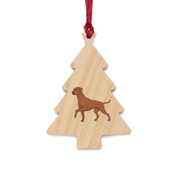 Rhodesian Ridgeback Wooden Ornaments, 6 Shapes, Solid Wood, Magnetic Back, Comes with Red Ribbon, FREE Shipping, Made in USA!!