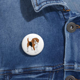 Beagle Custom Pin Buttons, 3 Sizes, Safety Pin Back, FREE Shipping, Made in USA!!