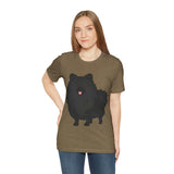 Black Pomeranian Unisex Jersey Short Sleeve Tee, S - 3XL, 16 Colors, Cotton, Light Fabric, FREE Shipping, Made in USA!!