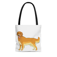 Golden Retriever Tote Bag, Polyester, Boxed Corners, 3 Sizes, Beach Bag, Handbag, FREE Shipping, Made in USA!!