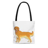 Golden Retriever Tote Bag, Polyester, Boxed Corners, 3 Sizes, Beach Bag, Handbag, FREE Shipping, Made in USA!!