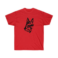 German Shepherd Unisex Ultra Cotton Tee, S - 3 XL, 12 Colors, 100% Cotton, Light Fabric, FREE Shipping, Made in USA!!