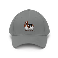 Basset Hound Unisex Twill Hat, Cotton Twill, Adjustable Velcro Closure, FREE Shipping, Made in USA!!