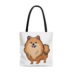 Pomeranian AOP Tote Bag, Made in USA