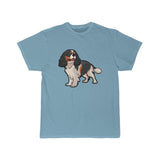 Tricolor Cavalier King Charles Spaniel Men's Short Sleeve Tee, 100% Cotton, Light Fabric, FREE Shipping, Made in USA!!