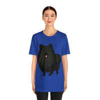 Black Pomeranian Unisex Jersey Short Sleeve Tee, S - 3XL, 16 Colors, Cotton, Light Fabric, FREE Shipping, Made in USA!!